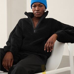 NWT Athleta Cloud Fleece Sweatshirt, size small, black